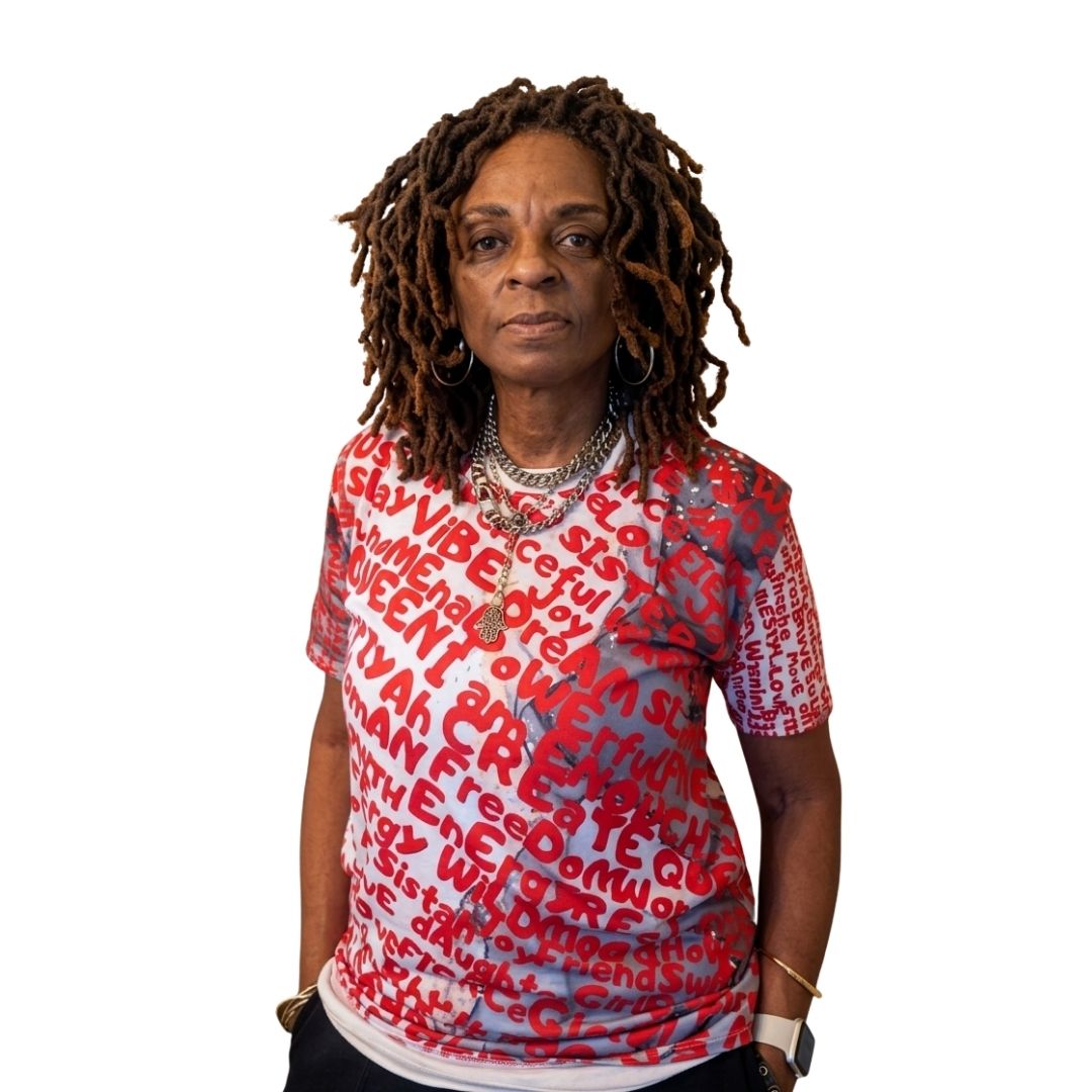 Graphic Print Women's T-shirt - Oxblood Red
