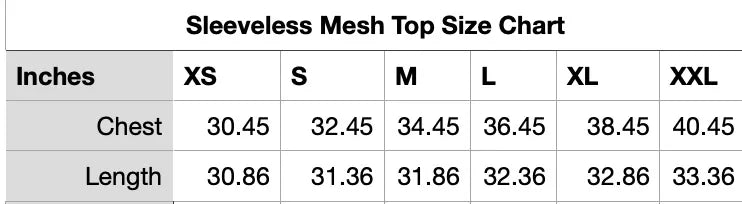 Mesh Top - Sleeveless