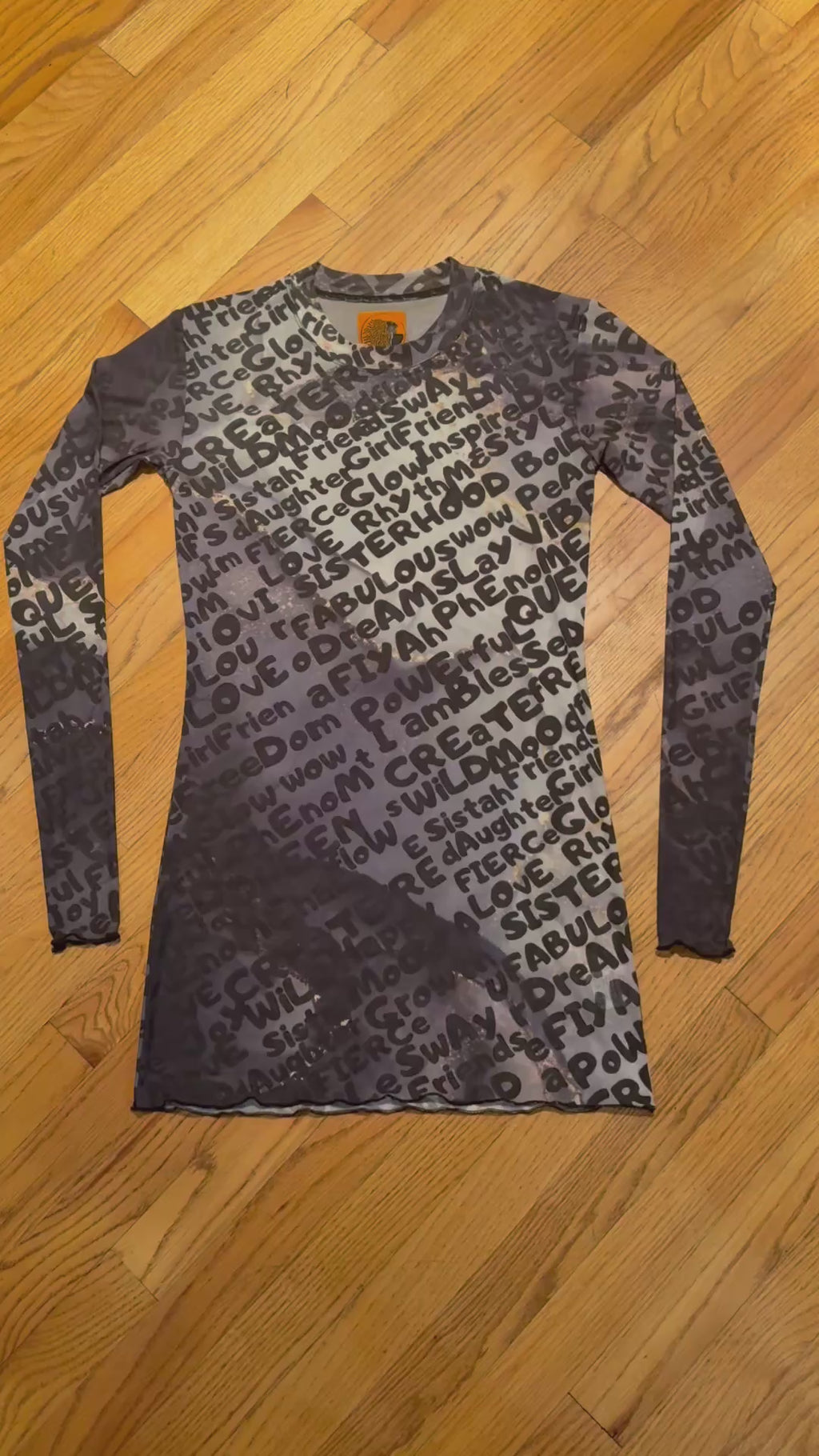 ModaMichelle Graffiti Print Semi Sheer Mesh Top